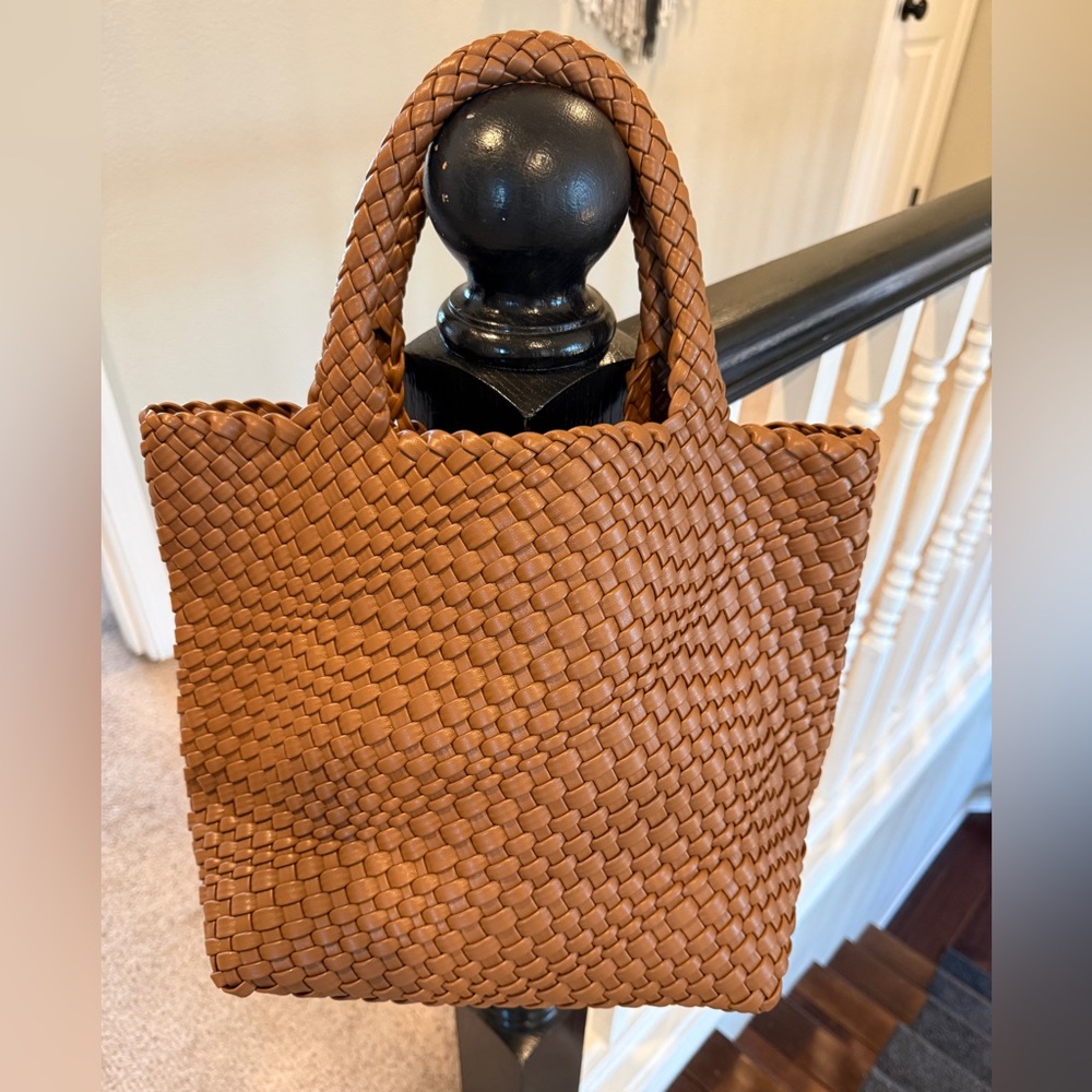 Brown Woven Tote Bag